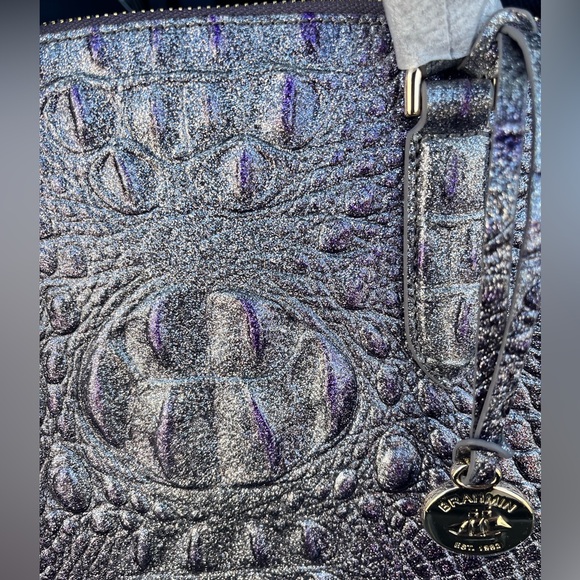NWT Brahmin PURPLE GLITTER Medium Duxbury Satchel - Picture 4 of 6